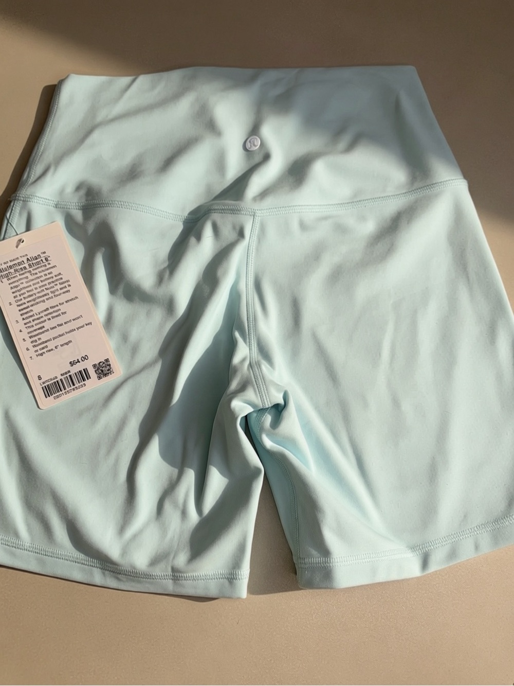 lululemon athletica High-Rise Light Blue Women’s Bike Shorts NWT Size 8